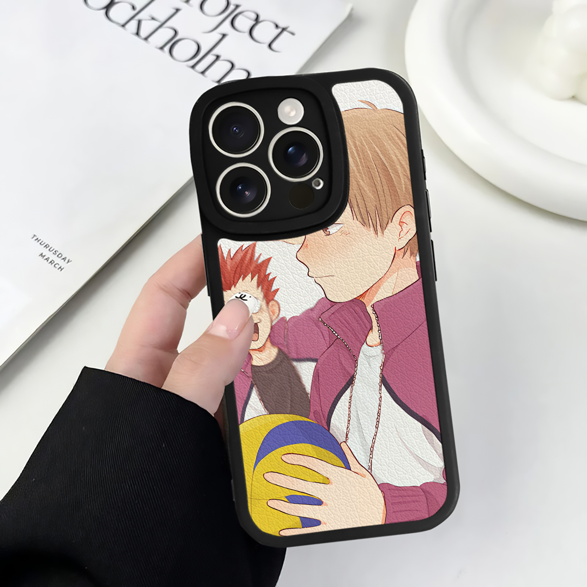 （画像用） ハイキュー!! Haikyu!! 【iPhone 16シリーズ対応】シリコンスマホケース（レザー調） 材質：シリコン